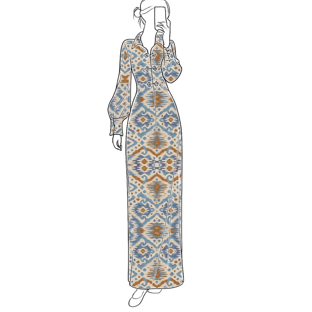 The Annabelle Azure Hostess Dress - Long
