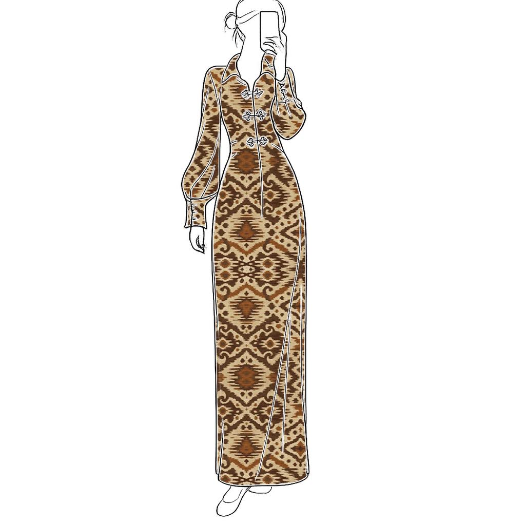 The Annabelle Walnut Hostess Dress - Long