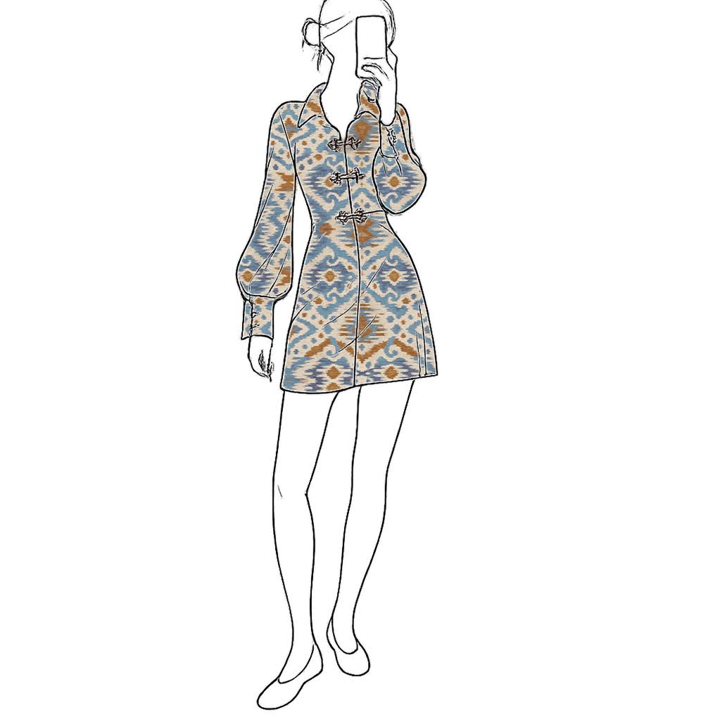 The Annabelle Azure Hostess Dress - Mini