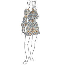 Load image into Gallery viewer, The Annabelle Azure Hostess Dress - Mini
