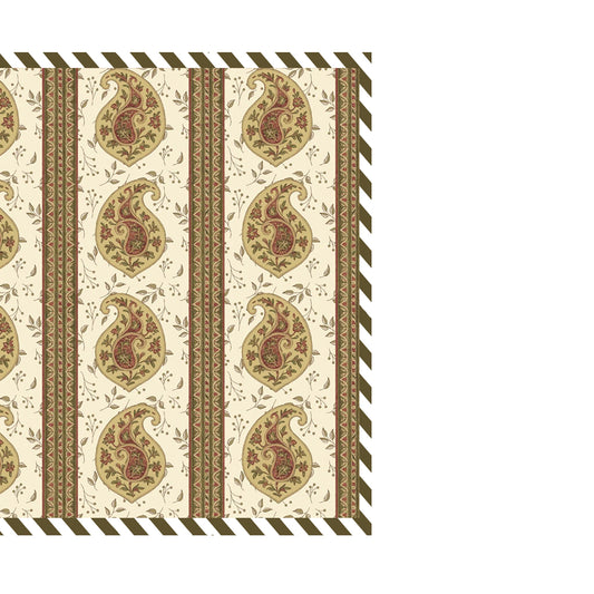 Patterned napkin with paisley design on a white background