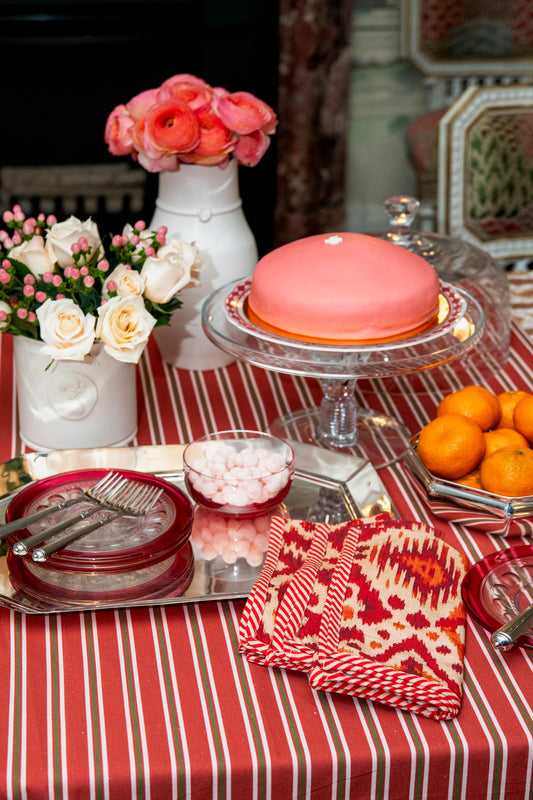The Isabelle Tablecloth —  Chestnut Stripe