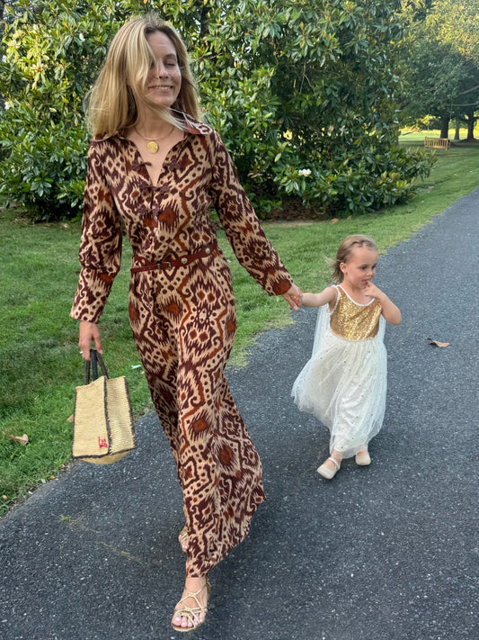 The Annabelle Walnut  Hostess Dress - Long
