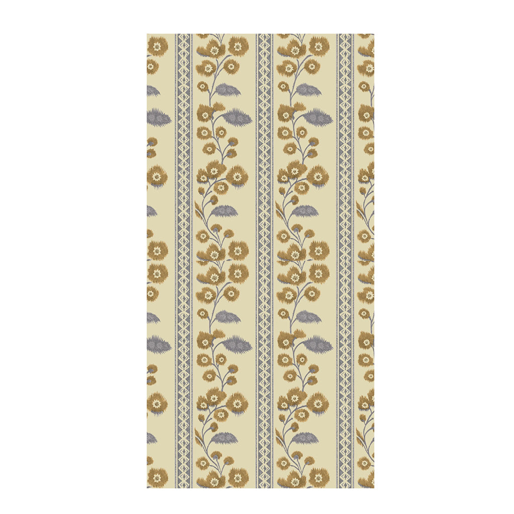 Decorative tablecloth with floral pattern on a white background