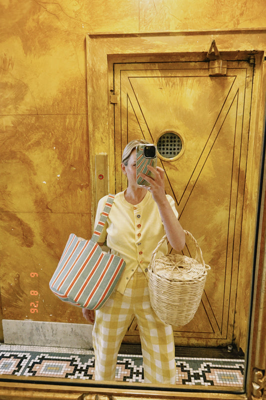 The Isabelle Tote  —  Azure Stripe
