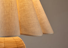 Load image into Gallery viewer, Casa Bombon Crème Mayfair lampsahde detail with wicker base
